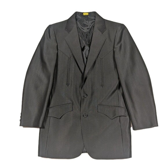 Vintage Mesquite Niver Western Wear Men’s Blazer Sport Coat Size 36R Gray Yoke - Picture 4 of 14